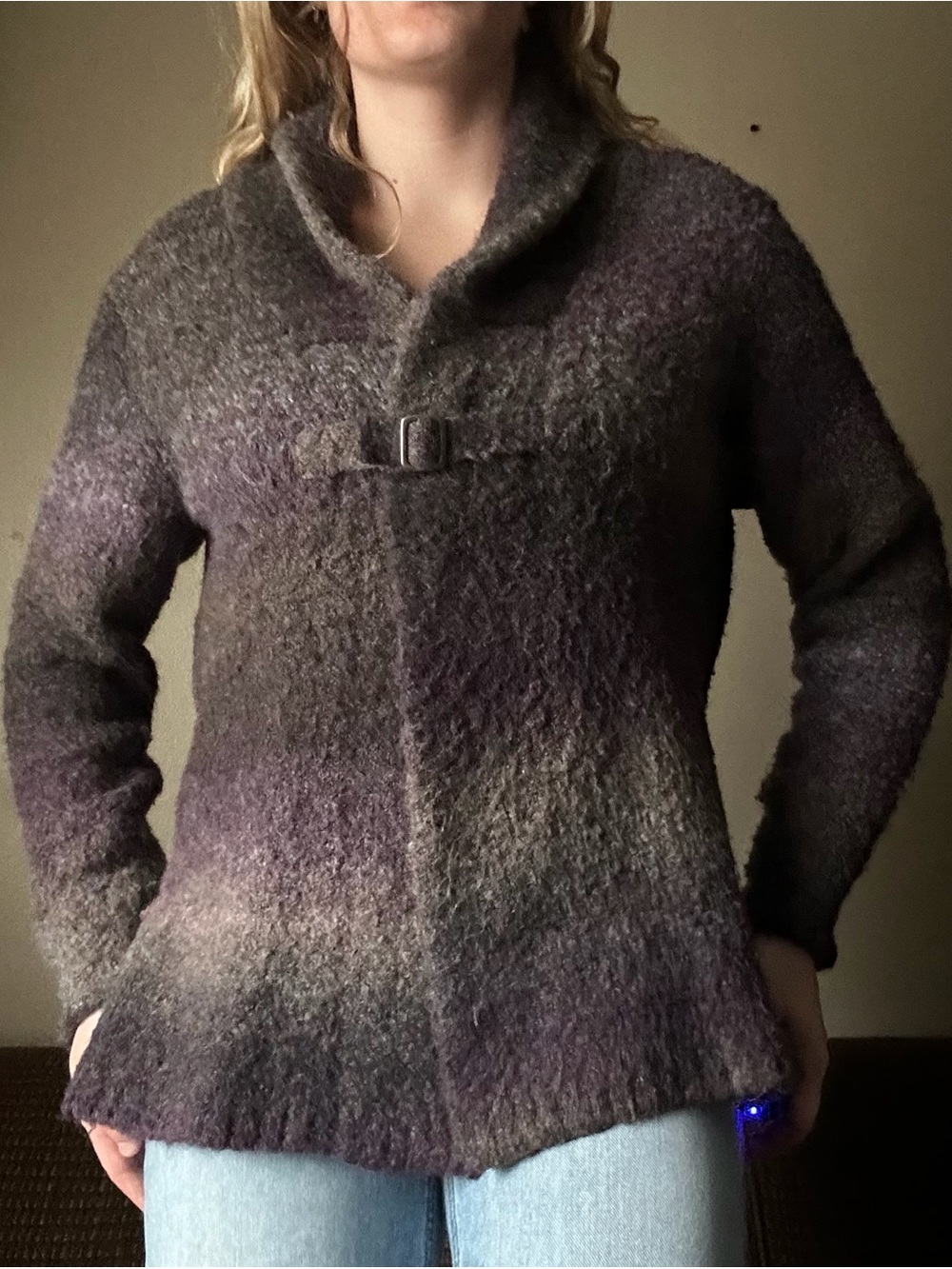 Vintage Woolrich Space Dye Shawl Cardigan Sweater Size L - Picture 2 of 9